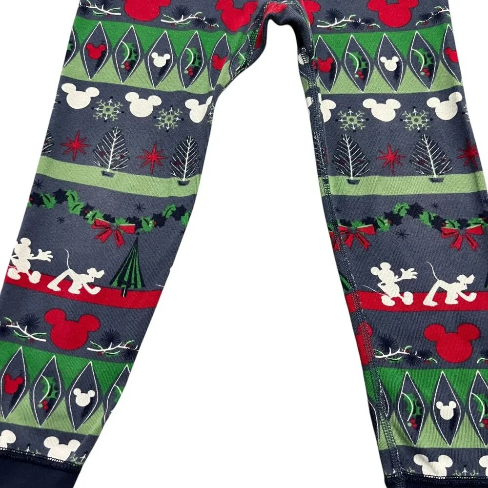 Hanna Andersson + Disney Sz 100 (4Y) Mickey Mouse Fair Isle Christmas Pajamas